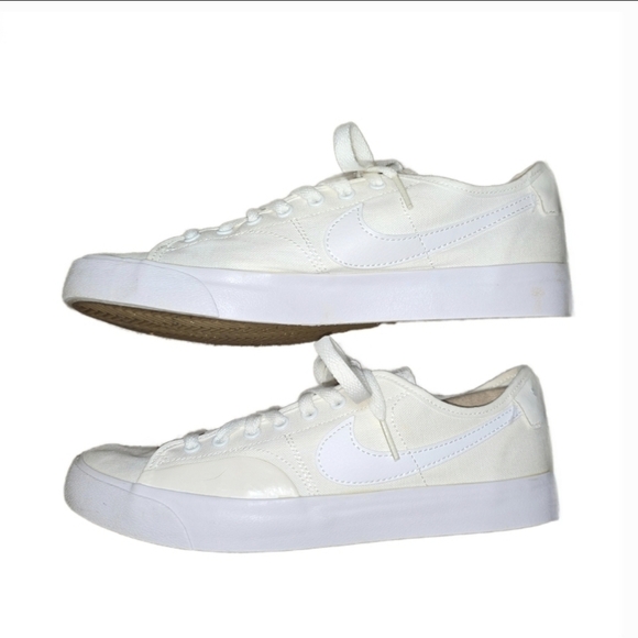 Nike SB Blazer Court Skate Shoes - Sail/White/Sail White - Men's 7/Ladies 8.5 - Picture 5 of 13
